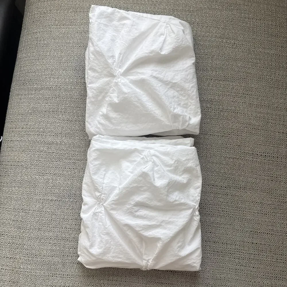 West Elm Organic Cotton Pintuck King Pillow Shams White Set of 2 Envelope Case